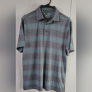 Under Armour Men's Gray Striped Polo Shirt